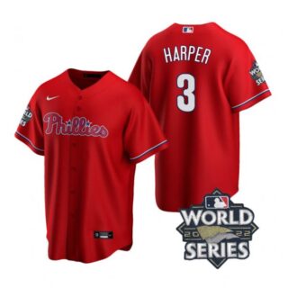 Youth Philadelphia Phillies Bryce Harper 2022 World Series Red Stitched Jersey