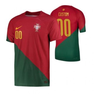 Youth Custom Portugal National Team Red Home Soccer Jersey 2022-23
