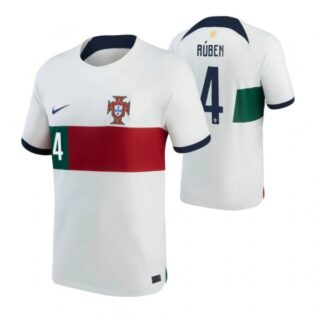 Men's Ruben Dias Portugal National Team White Away Soccer Jersey 2022-23