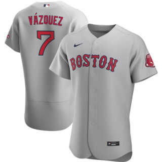 Men's Boston Red Sox #7 Christian Vazquez Jersey Flex Base Gray