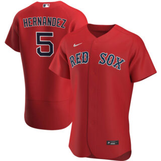 Men's Boston Red Sox #5 Enrique Hernandez Jersey Flex Base Red