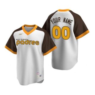 Men's Custom San Diego Padres Cool Base Jersey White Cooperstown
