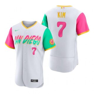 Men's Flex Base San Diego Padres Ha Seong Kim White City Connect Stitched Jersey
