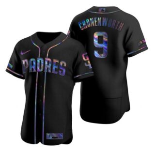 Men's #9 Jake Cronenworth San Diego Padres Black Holographic Jersey Black Holographic