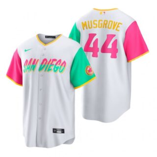 Men's Cool Base San Diego Padres Joe Musgrove White City Connect Stitched Jersey