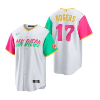 Men's Cool Base San Diego Padres Taylor Rogers White City Connect Stitched Jersey