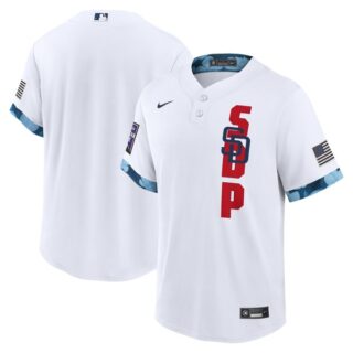Men's - Cool Base San Diego Padres 2021 MLB All-Star White Jersey Worn In-Game - Stitched