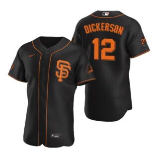 Men's #12 Alex Dickerson San Francisco Giants Flex Base Jersey Black