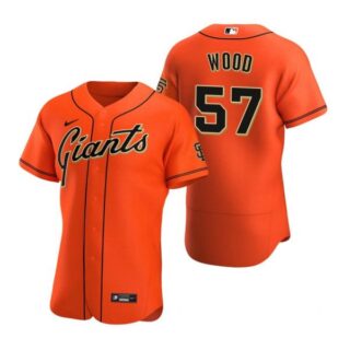 Men's #57 Alex Wood San Francisco Giants Flex Base Jersey Orange