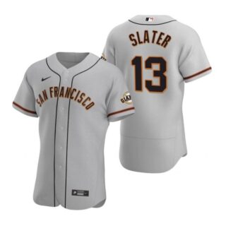 Men's #13 Austin Slater San Francisco Giants Flex Base Jersey Gray