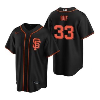 Men's #33 Darin Ruf San Francisco Giants Cool Base Jersey Black