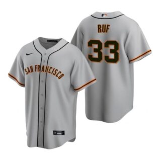 Men's #33 Darin Ruf San Francisco Giants Cool Base Jersey Gray