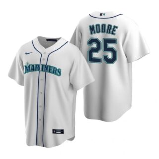 Men's Dylan Moore Seattle Mariners Cool Base Jersey Aqua White