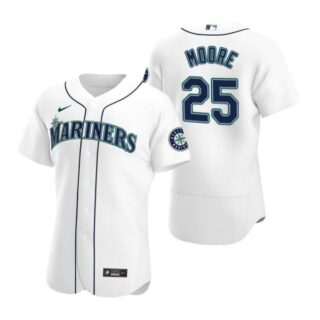 Men's Dylan Moore Seattle Mariners Flex Base Jersey Royal White
