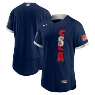 Men's - Flex Base Seattle Mariners 2021 MLB All-Star Navy Jersey Worn In-Game - Stitched