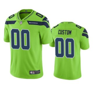Men's Custom Seattle Seahawks Limited Jersey Stitched Green