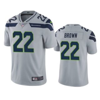 Men's #22 Tre Brown Seattle Seahawks Limited Jersey Stitched Gray