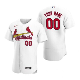 Men's Custom St. Louis Cardinals Flex Base Jersey White WS White