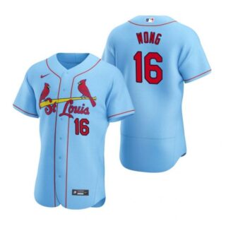 Men's Kolten Wong St. Louis Cardinals Flex Base Jersey Black Golden Light Blue