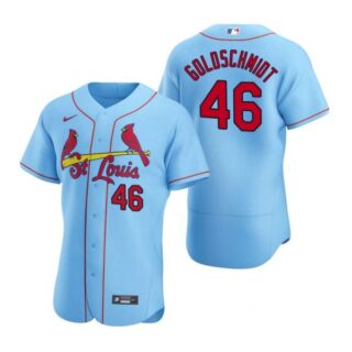 Men's Paul Goldschmidt St. Louis Cardinals Flex Base Jersey Black Golden Light Blue