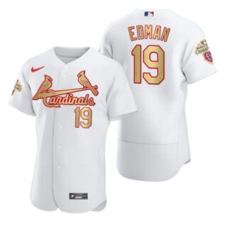 Men's Tommy Edman St. Louis Cardinals Flex Base Jersey Black Golden White WS
