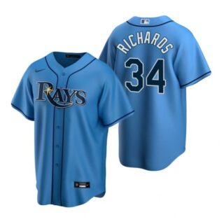 Men's Trevor Richards Tampa Bay Rays Cool Base Jersey Light Blue Gray,Light Blue