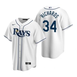 Men's Trevor Richards Tampa Bay Rays Cool Base Jersey Light Blue White