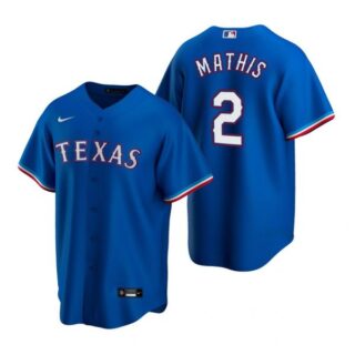 Men's Jeff Mathis Texas Rangers Cool Base Jersey Royal Royal