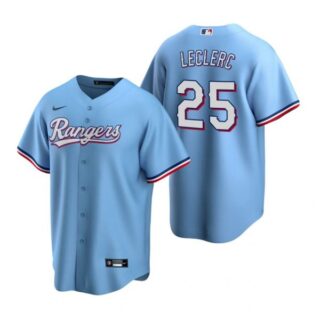Men's Jose Leclerc Texas Rangers Cool Base Jersey White Light Blue