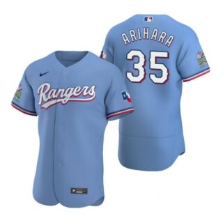 Men's Kohei Arihara Texas Rangers Flex Base Jersey Scarlet Light Blue