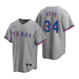 Men's Nolan Ryan Texas Rangers Cool Base Jersey Light Blue Gray