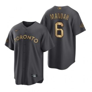 Men's Cool Base Alek Manoah Toronto Blue Jays 2022 MLB All-Star Game Charcoal Black Stitched Jersey