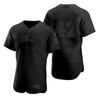Men's Jackie Robinson Toronto Blue Jays Flex Base Jersey White Awards Black Award