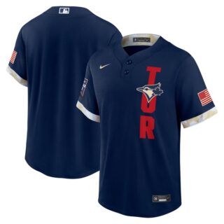 Youth Toronto Blue Jays 2021 MLB All-Star Navy Jersey Worn In-Game - Stitched