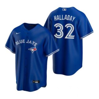 Men's Roy Halladay Toronto Blue Jays Cool Base Jersey Powder Blue Royal