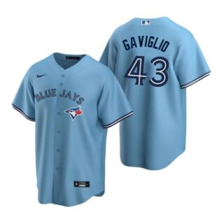 Men's Sam Gaviglio Toronto Blue Jays Cool Base Jersey White Powder Blue