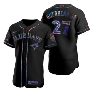 Men's Vladimir Guerrero Jr. Toronto Blue Jays Flex Base Jersey White Black Holographic