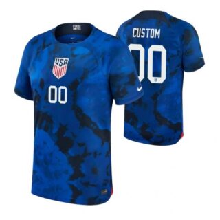 Men's Custom USMNT National Team Blue Away Soccer Jersey 2022-23