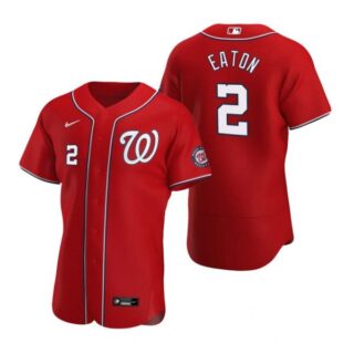 Men's Adam Eaton Washington Nationals Flex Base Jersey Black Golden Red