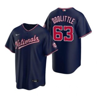 Men's Sean Doolittle Washington Nationals Cool Base Jersey Red Navy