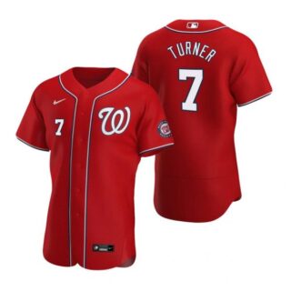 Men's Trea Turner Washington Nationals Flex Base Jersey Black Golden Red
