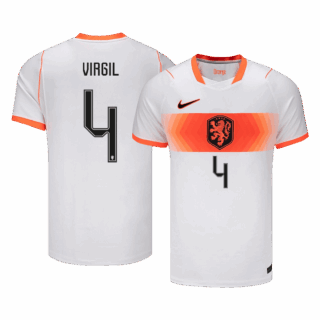 VIRGIL #4 Netherlands Away Soccer Jersey World Cup 2026 White