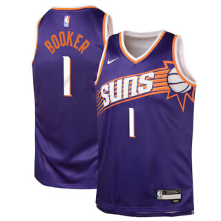 Youth Devin Booker Phoenix Suns #1 Swingman Jersey - Icon Edition - Purple