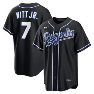 Bobby Witt Jr. Kansas City Royals #7 Fashion Black Out Jersey