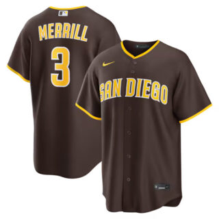 Jackson Merrill San Diego Padres #3 Road Jersey - Brown