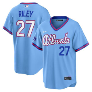 Austin Riley Atlanta Braves #27 2026 City Connect Stadium Jersey - Powder Blue