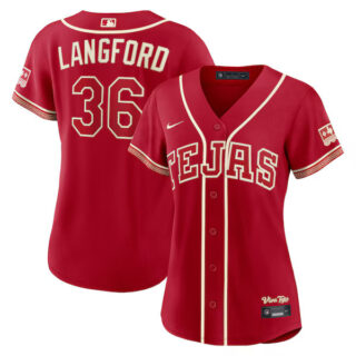 Women's Wyatt Langford Texas Rangers #36 2026 City Connect Stadium Jersey - Red
