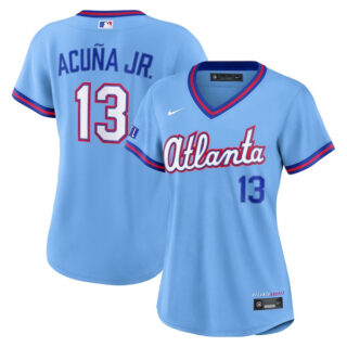 Women's Ronald Acuna Jr. Atlanta Braves #13 2026 City Connect Stadium Jersey - Powder Blue