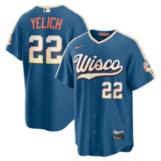 Christian Yelich Milwaukee Brewers #22 2026 City Connect Stadium Jersey - Mineral Blue