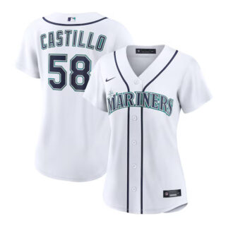 Women's Luis Castillo Seattle Mariners #58 Home Jersey - White